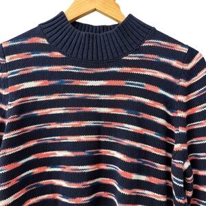 NWT GAP Navy Blue and Pink Striped Women’s Sweater size Large